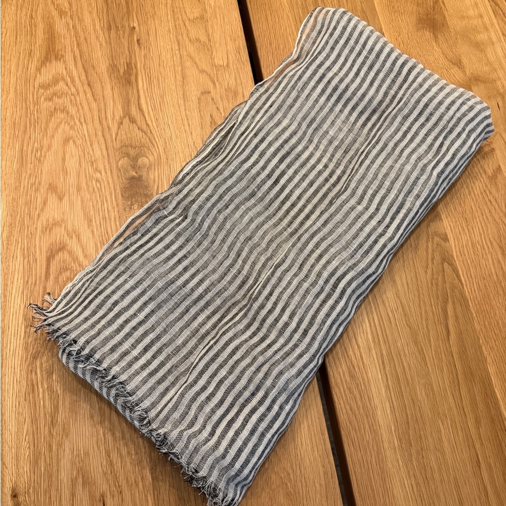 Gauzy Striped Zara Linen Scarf